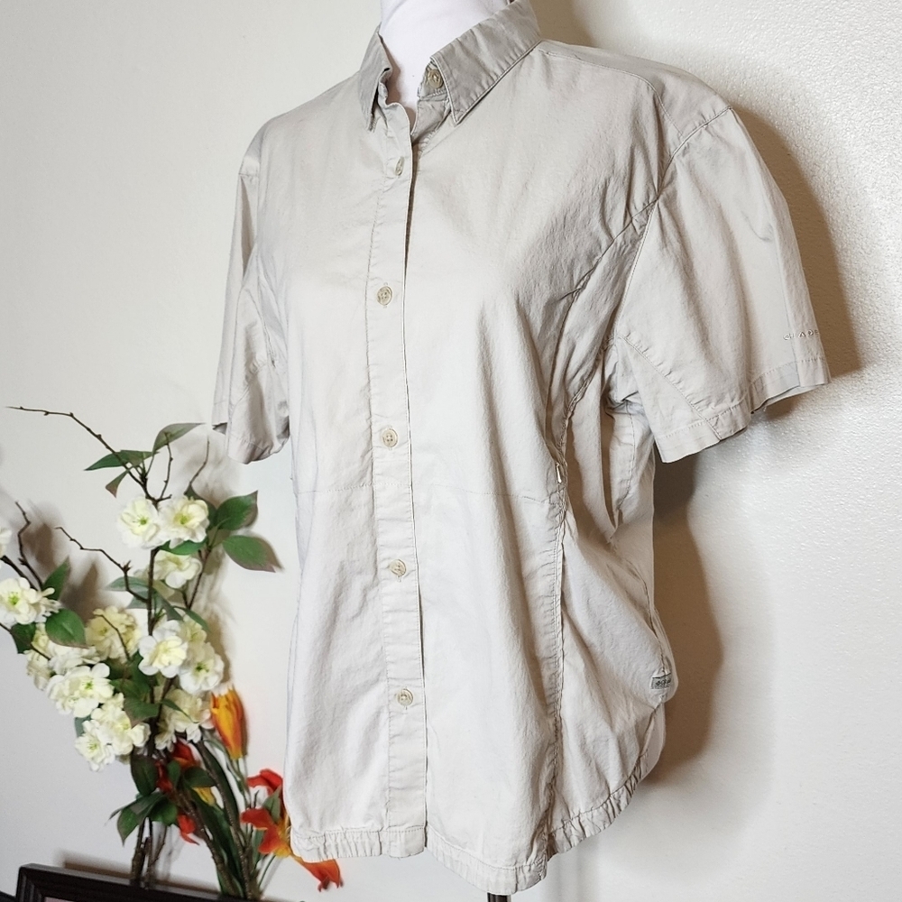 Columbia Omni Shade Outdoor Womens Top Blouse Zippers Short Sleeve Summer Hiking - Picture 5 of 8